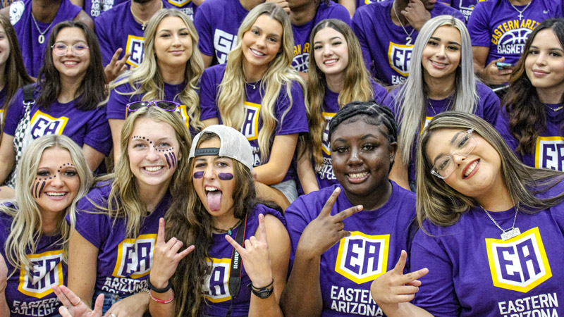 Photo of students showing school spirit